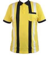 Gabicci - Polo shirt with contrast collar sleeve ends and 4 large vertical stripes